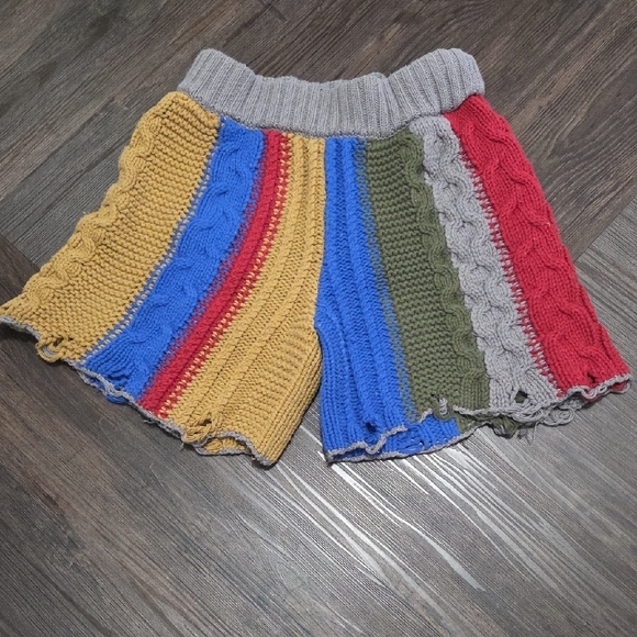Free People Color Block Knit Women Shorts - Picture 3 of 6